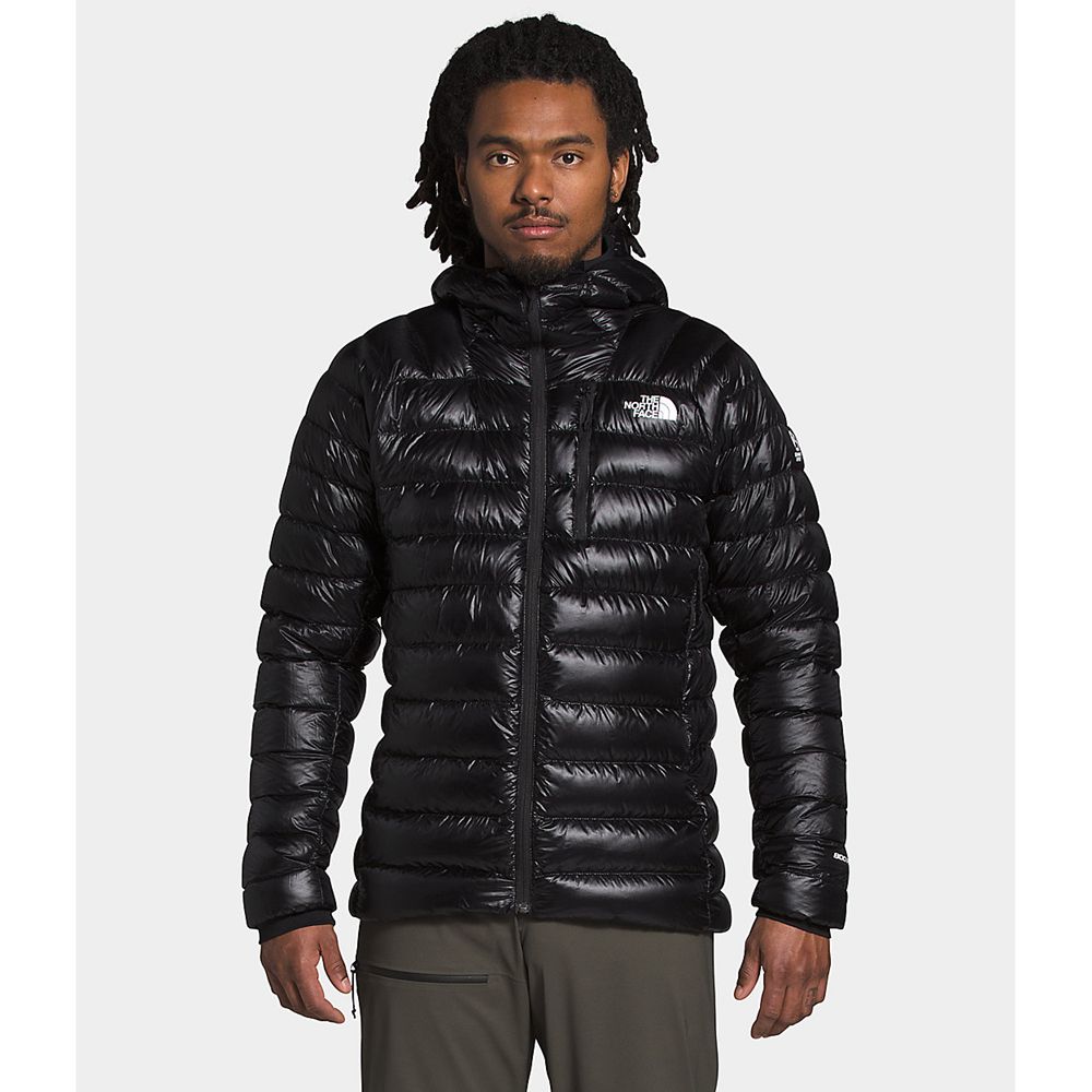 The North Face Hooded Jacket Mens Australia - The North Face Summit Black (CWO-342851)